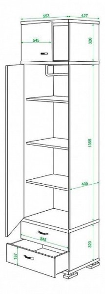 Шкаф платяной Домино КС-10 в Екатеринбурге - mebel24.online | фото 3