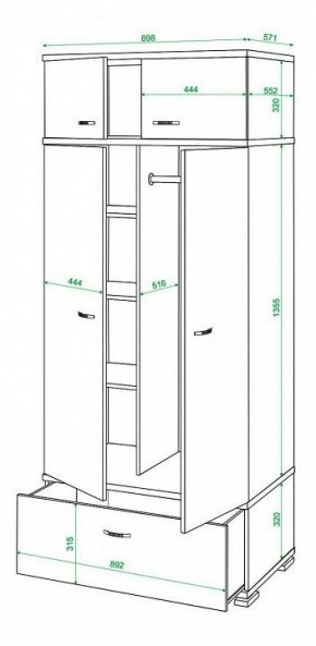 Шкаф платяной Домино КС-20 в Екатеринбурге - mebel24.online | фото 3