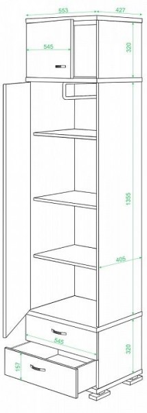Шкаф платяной КС-10 в Екатеринбурге - mebel24.online | фото 2