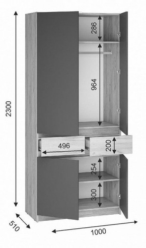 Шкаф платяной Молд в Екатеринбурге - mebel24.online | фото 2