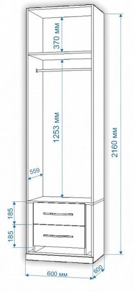 Шкаф платяной Нобиле Пл-60/60 в Екатеринбурге - mebel24.online | фото 2