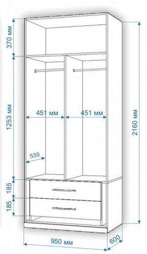 Шкаф платяной Нобиле Пл-95/60 в Екатеринбурге - mebel24.online | фото 3