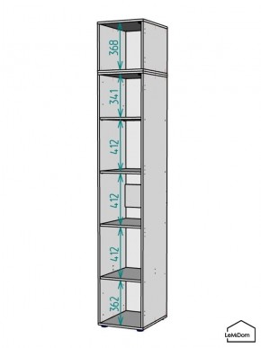 Шкаф с антресолью Linnea MHR-1A-2 2450х400х510 (Графит-М 11.1.25) в Екатеринбурге - mebel24.online | фото 3