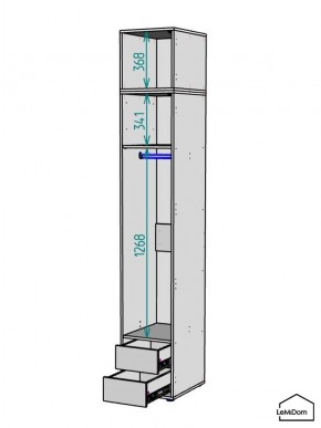 Шкаф с антресолью Linnea MHR-1A-3 2450х400х510 (Белый-М 11.1.2) в Екатеринбурге - mebel24.online | фото 3