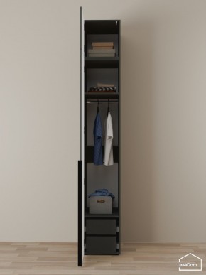 Шкаф с антресолью Linnea MHR-1A-3 2450х400х510 (Графит-М 11.1.25) в Екатеринбурге - mebel24.online | фото 6