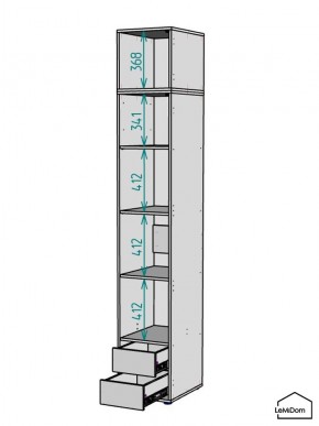 Шкаф с антресолью Linnea MHR-1POA-4 2450х400х510 (Белый-М 11.1.1) в Екатеринбурге - mebel24.online | фото 3