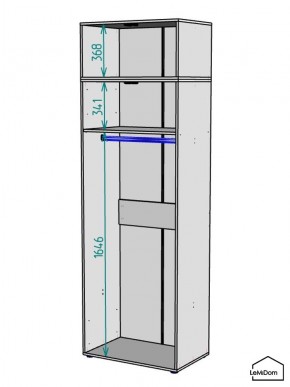 Шкаф с антресолью Linnea MHR-2A-1 2450х800х510 (Графит-М 11.1.25) в Екатеринбурге - mebel24.online | фото 3