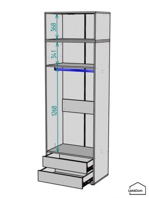 Шкаф с антресолью Linnea MHR-2A-3 2450х800х510 (Белый-М 11.1.1) в Екатеринбурге - mebel24.online | фото 3