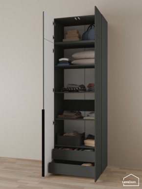 Шкаф с антресолью Linnea MHR-2A-3 2450х800х510 (Графит-М 11.1.25) в Екатеринбурге - mebel24.online | фото 6