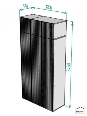 Шкаф с антресолью Linnea MHR-3POA-1 2450х1200х510 (Белый-М 11.1.2) в Екатеринбурге - mebel24.online | фото 2