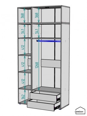 Шкаф с антресолью Linnea MHR-3POA-2 2450х1200х510 (Белый-М 11.1.2) в Екатеринбурге - mebel24.online | фото 3