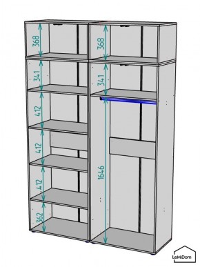 Шкаф с антресолью Linnea MHR-4A-1 2450х1600х510 (ДВ-М 11.1.25) в Екатеринбурге - mebel24.online | фото 3