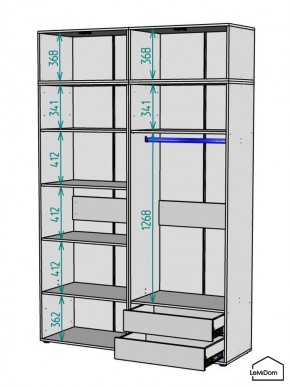 Шкаф с антресолью Linnea MHR-4A-2 2450х1600х510 (Белый-М 11.1.2) в Екатеринбурге - mebel24.online | фото 2