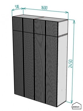 Шкаф с антресолью Linnea MHR-4POA-1 2450х1600х510 (Белый-М 11.1.2) в Екатеринбурге - mebel24.online | фото 2