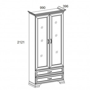 Шкаф с витриной 2V2S, TIFFANY, цвет вудлайн кремовый в Екатеринбурге - mebel24.online | фото 2