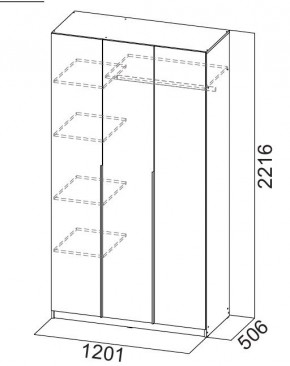 Шкаф ШК-5 (1200) Белый текстурный в Екатеринбурге - mebel24.online | фото