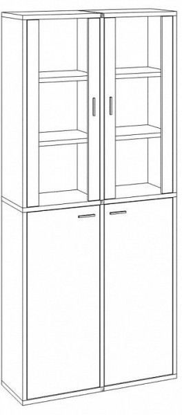 Шкаф-витрина Домино СУ(ш2в2)+2ФС+2ФГ в Екатеринбурге - mebel24.online | фото 2