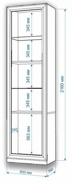 Шкаф-витрина Нобиле ВтВ-ФСД-ФГК в Екатеринбурге - mebel24.online | фото 2