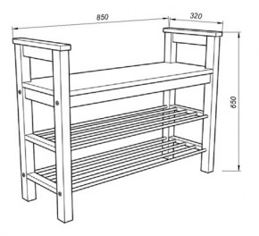 Скамья 85 Кантри для обуви, массив сосны, цвет белый в Екатеринбурге - mebel24.online | фото 3