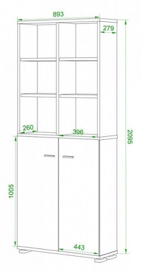 Стеллаж комбинированный Домино Лайт ПУ-30-4 в Екатеринбурге - mebel24.online | фото 2