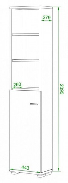 Стеллаж комбинированный Домино ПУ-20-2 в Екатеринбурге - mebel24.online | фото 2