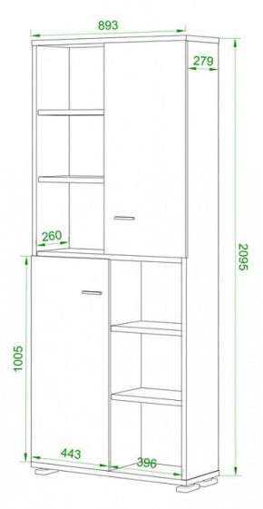 Стеллаж комбинированный Домино ПУ-30-2 в Екатеринбурге - mebel24.online | фото 2