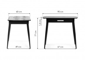 Стол деревянный Вики 90х60х77 делано / черный в Екатеринбурге - mebel24.online | фото 2
