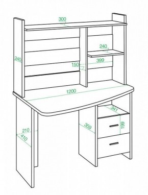 Стол компьютерный Домино Лайт СКЛ-Крл 120+НКЛ-120 в Екатеринбурге - mebel24.online | фото 3