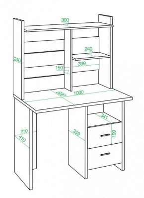 Стол компьютерный Домино Лайт СКЛ-Прям100+НКЛ-100 в Екатеринбурге - mebel24.online | фото 2