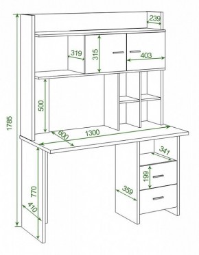 Стол компьютерный Домино Lite СКЛ-Прям130+НКЛХ-130 ВК в Екатеринбурге - mebel24.online | фото 2