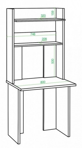 Стол компьютерный Домино Lite СКЛ-Прям80+НКЛХ 80 в Екатеринбурге - mebel24.online | фото 2