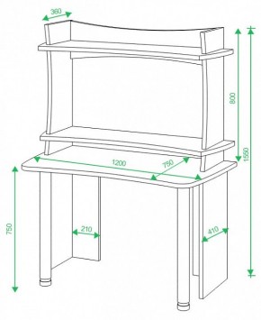 Стол компьютерный Домино Lite СКЛ-Софт120+НКИЛ120 в Екатеринбурге - mebel24.online | фото 2