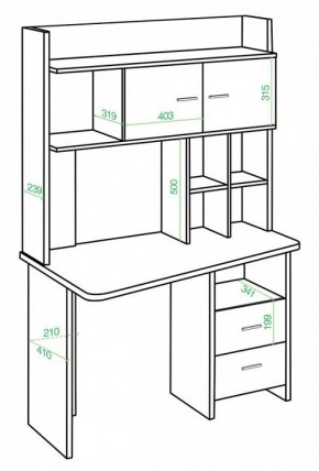 Стол компьютерный Домино Lite СКЛ-Трап120+НКЛХ-120 К ПРАВ в Екатеринбурге - mebel24.online | фото 2