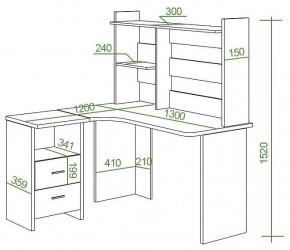 Стол компьютерный Домино Lite СКЛ-Угл130+НКЛ-130 в Екатеринбурге - mebel24.online | фото 2