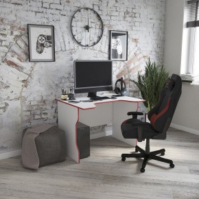Стол компьютерный ВАРДИГ K2 100x82, белый/красный в Екатеринбурге - mebel24.online | фото 4