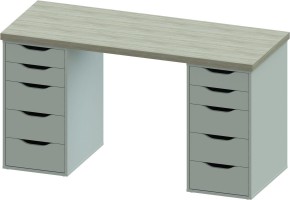 Стол письменный Ингар 2/55 140x75x55, дуб беленый/белый в Екатеринбурге - mebel24.online | фото 2
