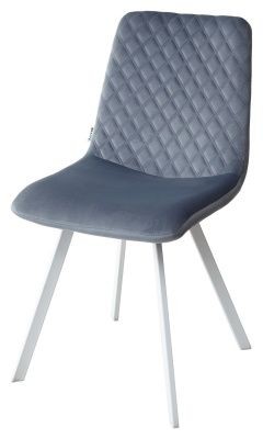 Стул DAIQUIRI BLUVEL-06 BLUE / белый каркас, велюр М-City в Екатеринбурге - mebel24.online | фото 1