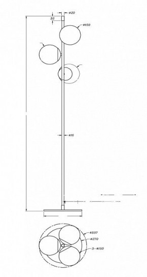 Торшер Maytoni Nostalgia MOD048FL-03G в Екатеринбурге - mebel24.online | фото 3