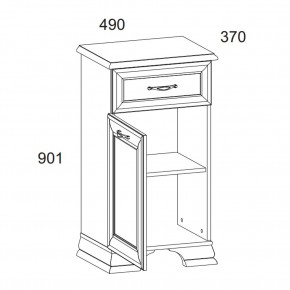 Тумба 1D1S, TIFFANY, цвет вудлайн кремовый в Екатеринбурге - mebel24.online | фото 3