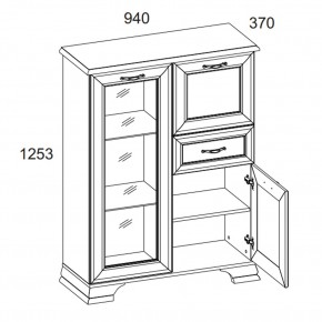 Тумба 1V2D1S, TIFFANY, цвет вудлайн кремовый в Екатеринбурге - mebel24.online | фото 2