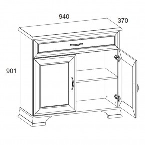 Тумба 2D1S, TIFFANY, цвет вудлайн кремовый в Екатеринбурге - mebel24.online | фото 3