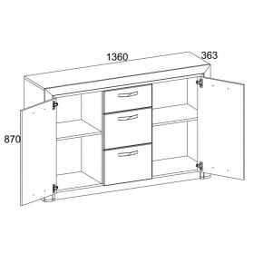 Тумба 2D3S, OLIVIA, цвет вудлайн крем/дуб анкона в Екатеринбурге - mebel24.online | фото 2