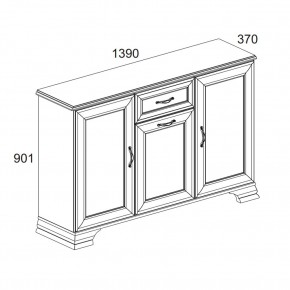 Тумба 3D1S, TIFFANY, цвет вудлайн кремовый в Екатеринбурге - mebel24.online | фото 2