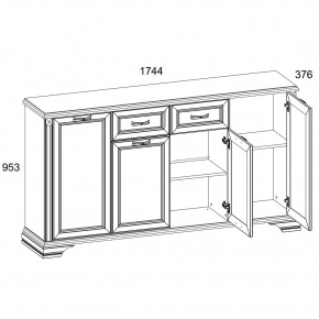 Тумба 4D1S, MONAKO, цвет Сосна винтаж/дуб анкона в Екатеринбурге - mebel24.online | фото 2