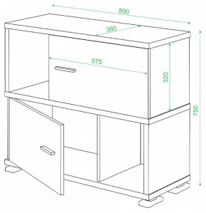 Тумба комбинированная СБ-30/2 в Екатеринбурге - mebel24.online | фото 2