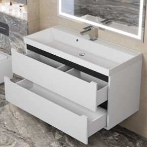 Тумба под раковину Uperwood Tanos 100 см, подвесная, белая/графит в Екатеринбурге - mebel24.online | фото 9