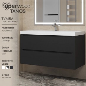 Тумба под раковину Uperwood Tanos 100 см, подвесная, черная матовая в Екатеринбурге - mebel24.online | фото 3