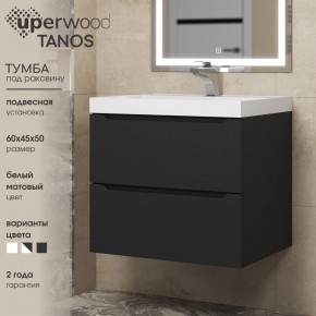 Тумба под раковину Uperwood Tanos 60 см, подвесная, черная матовая в Екатеринбурге - mebel24.online | фото 3
