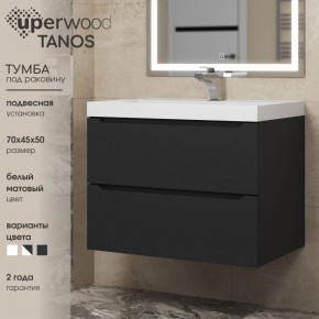 Тумба под раковину Uperwood Tanos 70 см, подвесная, черная матовая в Екатеринбурге - mebel24.online | фото 3