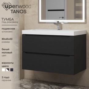 Тумба под раковину Uperwood Tanos 80 см, подвесная, черная матовая в Екатеринбурге - mebel24.online | фото 3